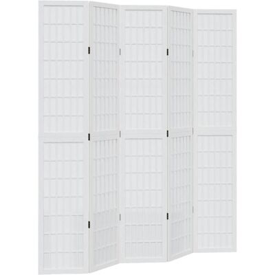 vidaXL Weiße 5-Panel Raumteiler - Raumteiler Panelen vidaXL Weiße 5-Panel Raumteiler - Raumteiler Panelen