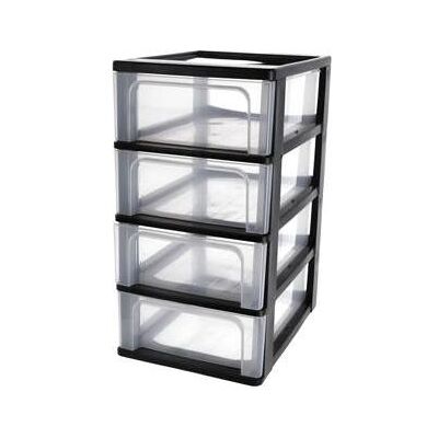 Iris Aufbewahrungsbox - 4x 7L - Schwarz/Transparent Iris Aufbewahrungsbox - 4x 7L - Schwarz/Transparent