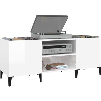 vidaXL Record Cabinet Weiß 121x38x48 cm Sperrholz - Record Storage vidaXL Record Cabinet Weiß 121x38x48 cm Sperrholz - Record Storage