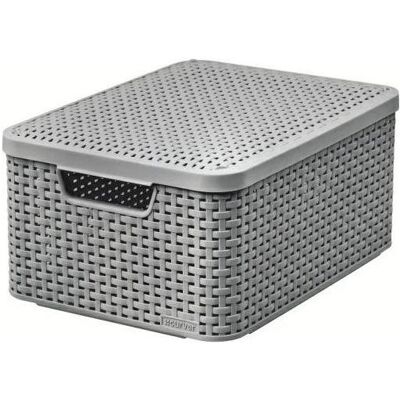 Curver, Aufbewahrungsbox, Koszyk M Z Pokrywą 18l /Jasny Szary (29 cm, 18 l) Curver, Aufbewahrungsbox, Koszyk M Z Pokrywą 18l /Jasny Szary (29 cm, 18 l)