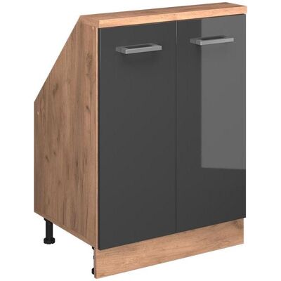Vicco, Kommode + Sideboard, Dachschrägenschrank Rion, Anthrazit Hochglanz/Goldkraft Eiche/Goldkraft Eiche, mit 2 Türen (46 x 60 x 83.80 cm) Vicco, Kommode + Sideboard, Dachschrägenschrank Rion, Anthrazit Hochglanz/Goldkraft Eiche/Goldkraft Eiche, mit 2 Türen (46 x 60 x 83.80 cm)