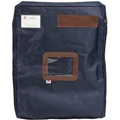 Alba, Ordner Zubehör, Sitztasche "POCSOUGM B" mit Dehnfalte, aus Nylon, blauer Reissverschluss, Absenderfenster, Masse: Alba, Ordner Zubehör, Sitztasche "POCSOUGM B" mit Dehnfalte, aus Nylon, blauer Reissverschluss, Absenderfenster, Masse: