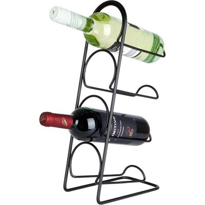 Vilde, Weinregal, Ständer für 4 Weinflaschen aus schwarzem Metall, 21 x 12 x 43 cm (4 Flaschen) Vilde, Weinregal, Ständer für 4 Weinflaschen aus schwarzem Metall, 21 x 12 x 43 cm (4 Flaschen)