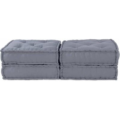 vidaXL - Pouffe Set 2 - Grau - 70x70x36 cm - Pouffe set vidaXL - Pouffe Set 2 - Grau - 70x70x36 cm - Pouffe set