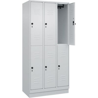C+P Stahllocker Doppelstufe - 3 Fächer, Hellgrau C+P Stahllocker Doppelstufe - 3 Fächer, Hellgrau