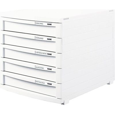 Han, Dokumentenablage, CONTUR 1505-12 Schubladenbox Weiss DIN A4, DIN B4, DIN C4 Anzahl der Schubfächer: 5 (A4, C4) Han, Dokumentenablage, CONTUR 1505-12 Schubladenbox Weiss DIN A4, DIN B4, DIN C4 Anzahl der Schubfächer: 5 (A4, C4)