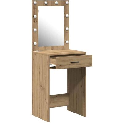 vidaXL Artisan Eiche MDF, Glas 50 x 41 x 135 cm Spiegel Schminktisch Braun - Schminktisch vidaXL Artisan Eiche MDF, Glas 50 x 41 x 135 cm Spiegel Schminktisch Braun - Schminktisch