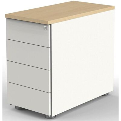 Kerkmann Move Standcontainer - 4 Auszüge - Weiß/Ahorn - 42x80x72-76cm Kerkmann Move Standcontainer - 4 Auszüge - Weiß/Ahorn - 42x80x72-76cm