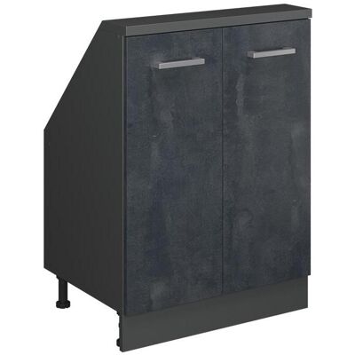 Vicco, Kommode + Sideboard, Dachschrägenschrank Rion, Schwarz Beton/Anthrazit/Anthrazit, mit 2 Türen (46 x 60 x 83.80 cm) Vicco, Kommode + Sideboard, Dachschrägenschrank Rion, Schwarz Beton/Anthrazit/Anthrazit, mit 2 Türen (46 x 60 x 83.80 cm)