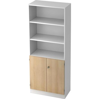 HAMMERBACHER Stauraumschrank Weiß/Eiche - 80x42x200cm HAMMERBACHER Stauraumschrank Weiß/Eiche - 80x42x200cm