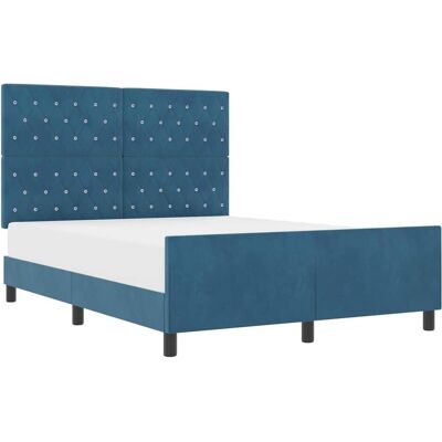 vidaXL Boxspringbett, Bettgestell Ohne Matratze Samt Dunkelblau (140 x 190 cm) vidaXL Boxspringbett, Bettgestell Ohne Matratze Samt Dunkelblau (140 x 190 cm)