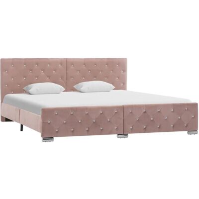 vidaXL Rosa Samtbettgestell 180x200 - Bettgestell vidaXL Rosa Samtbettgestell 180x200 - Bettgestell