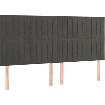 MAISONCHIC Kopfteil mit LED-Lichtern - Samt, Verstellbar, Grau MAISONCHIC Kopfteil mit LED-Lichtern - Samt, Verstellbar, Grau