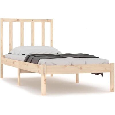 vidaXL Massives Kieferholzbettgestell - Unterstützung 75x190 cm, Rustikaler Stil vidaXL Massives Kieferholzbettgestell - Unterstützung 75x190 cm, Rustikaler Stil