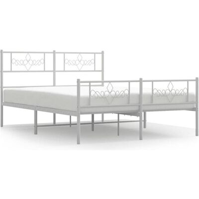 Maisonchic Metallbettgestell - 140x200 cm - Weiß - Bett, Stauraum, Einfacher Aufbau Maisonchic Metallbettgestell - 140x200 cm - Weiß - Bett, Stauraum, Einfacher Aufbau