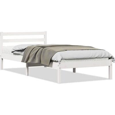 VIDAXL Bettgestell Weiß 100x220cm Massives Kiefernholz - Bettgestell VIDAXL Bettgestell Weiß 100x220cm Massives Kiefernholz - Bettgestell