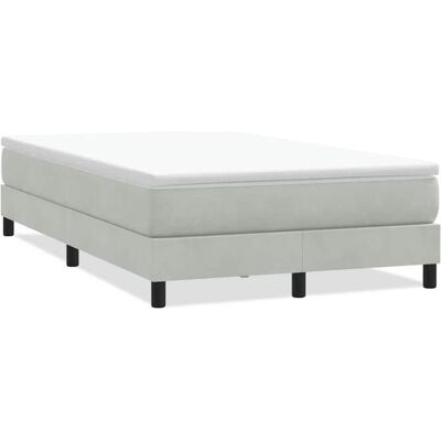 vidaXL Bettgestell - Samt Hellgrau 120x220cm - Bett Typ vidaXL Bettgestell - Samt Hellgrau 120x220cm - Bett Typ