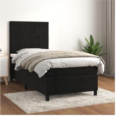 vidaXL Boxspringbett, Basile Block with squares (80 x 200 cm) vidaXL Boxspringbett, Basile Block with squares (80 x 200 cm)