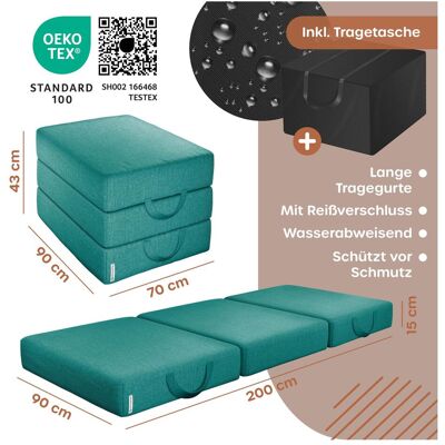 Kesser, Matratze, Klappmatratze Gästematratze 3-fach faltbar, Schaumstoff 15cm atmungsaktiv, inkl. Tragetasche (Schaumstoffkern, 90 x 195 cm) Kesser, Matratze, Klappmatratze Gästematratze 3-fach faltbar, Schaumstoff 15cm atmungsaktiv, inkl. Tragetasche (Schaumstoffkern, 90 x 195 cm)