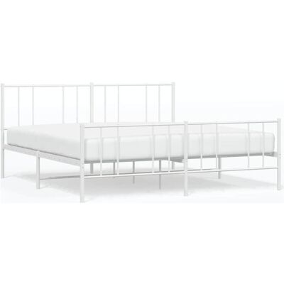 vidaXL Metallbettgestell mit Kopf- und Fußteil - 183x213 cm - Bettart vidaXL Metallbettgestell mit Kopf- und Fußteil - 183x213 cm - Bettart