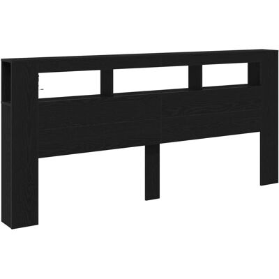 Vidaxl Schwarzes Holz-Headboard mit LED-Lichtern - Kopfteil Vidaxl Schwarzes Holz-Headboard mit LED-Lichtern - Kopfteil