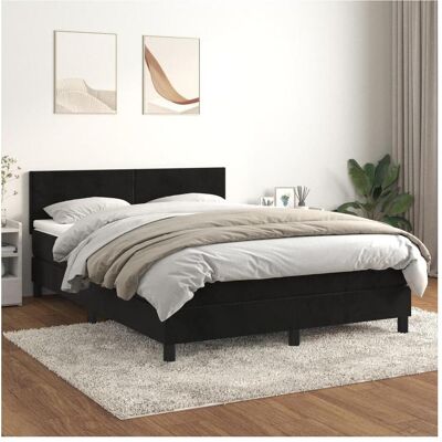 vidaXL Schwarzes Samtbetten 140x190 cm - Bett vidaXL Schwarzes Samtbetten 140x190 cm - Bett
