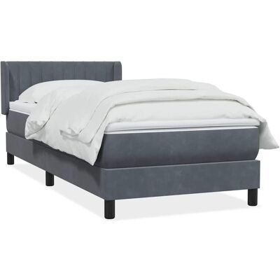 vidaXL Dunkelgraues Samt-Boxspringbett - Bett vidaXL Dunkelgraues Samt-Boxspringbett - Bett