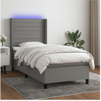 MAISONCHIC Bett mit Matratze & LED - Grau 90x190cm MAISONCHIC Bett mit Matratze & LED - Grau 90x190cm