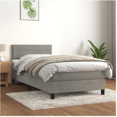 MAISONCHIC Hellgraues Samtbettschlafzimmer - Bett MAISONCHIC Hellgraues Samtbettschlafzimmer - Bett