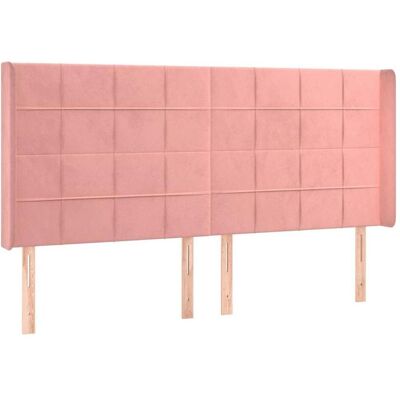 vidaXL Rosa Samt-Headboard mit Ohren - Kopfteil vidaXL Rosa Samt-Headboard mit Ohren - Kopfteil