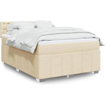 vidaXL Creme Boxspringbett mit Matratze - Bett vidaXL Creme Boxspringbett mit Matratze - Bett