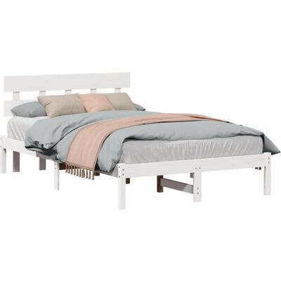 vidaXL Bett, Bettrahmen mit Kopfteil Weiss 120x200 cm Massivholz Kiefer (120 x 200 cm) vidaXL Bett, Bettrahmen mit Kopfteil Weiss 120x200 cm Massivholz Kiefer (120 x 200 cm)