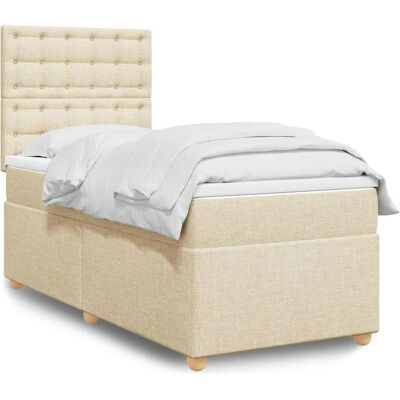 vidaXL Boxspringbett, Boxspringbett Doppelbett Polsterbett Bett Matratze Creme 140x190cm Stoff (140 x 190 cm) vidaXL Boxspringbett, Boxspringbett Doppelbett Polsterbett Bett Matratze Creme 140x190cm Stoff (140 x 190 cm)