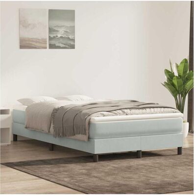vidaXL Bettgestell - Samt Hellgrau 120x220cm - Bett Typ vidaXL Bettgestell - Samt Hellgrau 120x220cm - Bett Typ