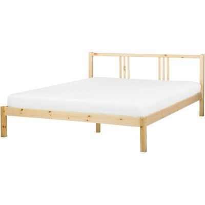 Beliani Bett mit Kiefernholzrahmen - Skandinavischer Stil, 160x200cm Beliani Bett mit Kiefernholzrahmen - Skandinavischer Stil, 160x200cm
