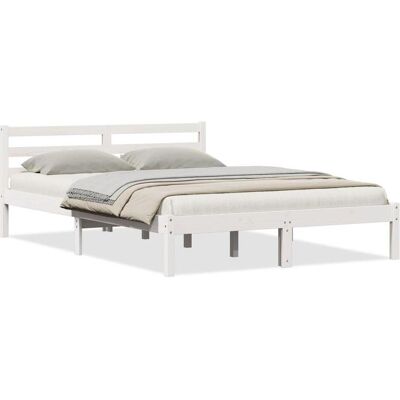 Vidaxl Weißes Kiefernholz Bett 160x210 cm Vidaxl Weißes Kiefernholz Bett 160x210 cm