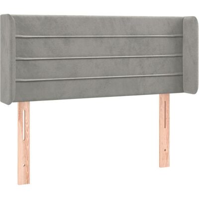 MAISONCHIC Bettkopf in Grau mit LED - Kopfteil aus Samt MAISONCHIC Bettkopf in Grau mit LED - Kopfteil aus Samt