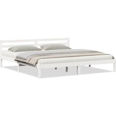 VidaXL 180x210 Weiße Massivholz-Bettgestell - Bett VidaXL 180x210 Weiße Massivholz-Bettgestell - Bett