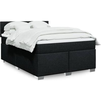 vidaXL Boxspringbett mit Matratze - Schwarz - 140x200 cm - Boxspring Bed vidaXL Boxspringbett mit Matratze - Schwarz - 140x200 cm - Boxspring Bed
