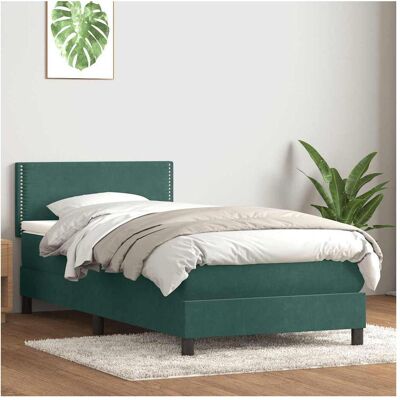 vidaXL Dunkelgrünes Samtbettrahmen 80x220 cm mit Höhenverstellbarem Kopfteil vidaXL Dunkelgrünes Samtbettrahmen 80x220 cm mit Höhenverstellbarem Kopfteil