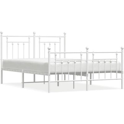 vidaXL Metallbett Weiß 140x190 cm - Bettart vidaXL Metallbett Weiß 140x190 cm - Bettart