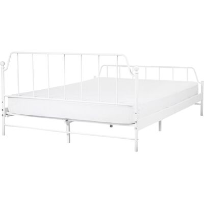 Beliani Bett MAURESSAC - Weiß Metall 160x200 King Size Beliani Bett MAURESSAC - Weiß Metall 160x200 King Size