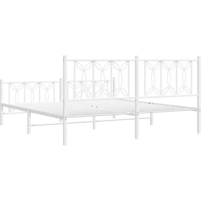 vidaXL Weißes Metallbettgestell - 183x213 cm - Bettgestell mit Kopf- und Fußteil vidaXL Weißes Metallbettgestell - 183x213 cm - Bettgestell mit Kopf- und Fußteil