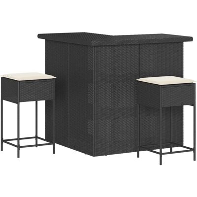 vidaXL Gartentisch + Balkontisch, Gartenbar Set Bartisch Barhocker Theke Sitzgruppe 3-tlg. Poly Rattan vidaXL Gartentisch + Balkontisch, Gartenbar Set Bartisch Barhocker Theke Sitzgruppe 3-tlg. Poly Rattan