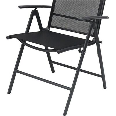 Mojawo, Gartenstühle, Garten Klappstuhl Hochlehner 7-Positionsstuhl Metall Textilen Schwarz Mojawo, Gartenstühle, Garten Klappstuhl Hochlehner 7-Positionsstuhl Metall Textilen Schwarz