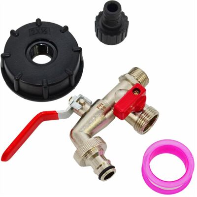 Awtools, Zubehör Bewässerung, Gartenhahn für Tank, vernickeltes Zink Awtools, Zubehör Bewässerung, Gartenhahn für Tank, vernickeltes Zink
