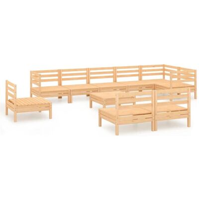 vidaXL Gartenset Holz 10-tlg. massiv Kiefer vidaXL Gartenset Holz 10-tlg. massiv Kiefer