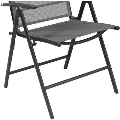 Mojawo, Gartenstühle, Garten Klappstuhl Metall - Textilen Anthrazit 7 Positionen Mojawo, Gartenstühle, Garten Klappstuhl Metall - Textilen Anthrazit 7 Positionen