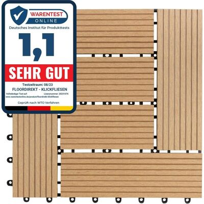6x Floordirekt, Gartenbodenbelag, Classic Teak (1x, 30 x 30 cm) 6x Floordirekt, Gartenbodenbelag, Classic Teak (1x, 30 x 30 cm)