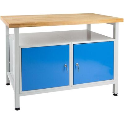 ADB Werkbank lichtgrau, blau 120x60x84 cm - Arbeitsplatz für Heim- und Handwerker ADB Werkbank lichtgrau, blau 120x60x84 cm - Arbeitsplatz für Heim- und Handwerker